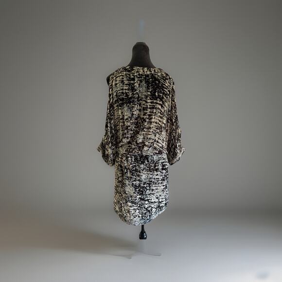 Gypsy 05 Silk Velvet Burnout Dress – L - Sheer Cold Shoulder Indie Holiday Party - Picture 10 of 12